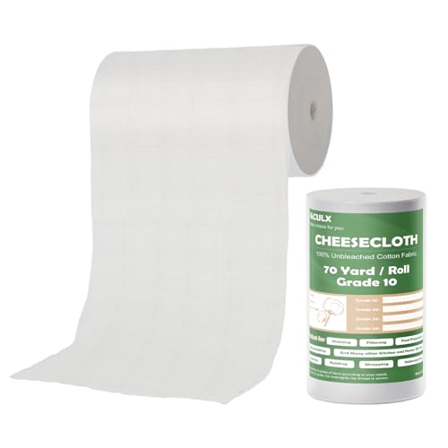 1 Roll Cheese Cloths for Straining, 70 Yard Reusable Cheese Cloths for Cooking, 100% Cotton Fabric Table Runner for for Cooking, Wedding Decor, Straining (Grade 10)