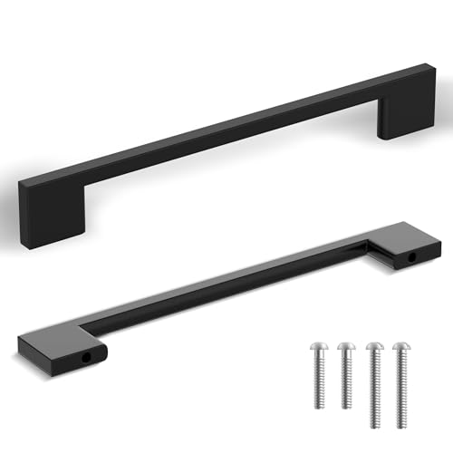 Southern Hills Matte Black Cabinet Pulls - 160mm Handles for Cabinets, Kitchen, Dresser, Drawer, Vanity, Door - Hardware