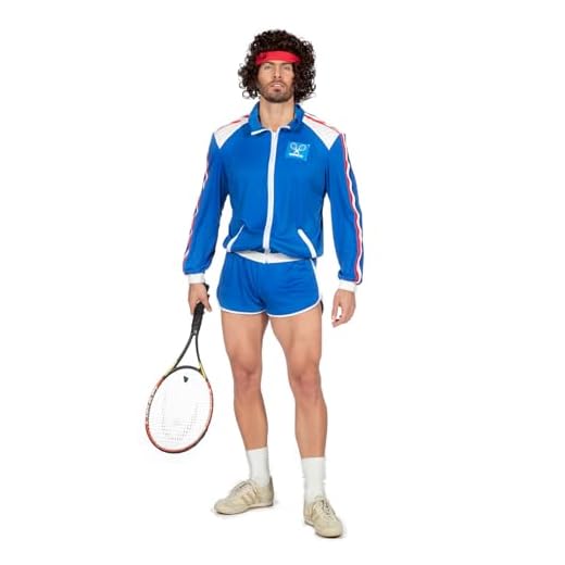 Wilbers & Wilbers 5160-80s traje de tenis, pantalones cortos y chaqueta, traje de carnaval para los hombres