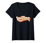 donna oklahoma america stati uniti d'america stato retro maglietta con collo a v