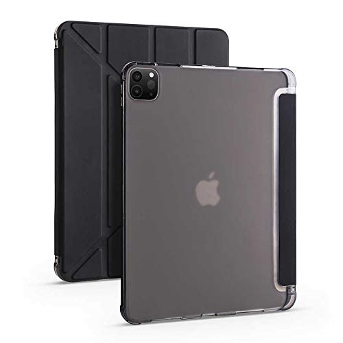 Zore Apple ile uyumlu iPad Pro 11 2020 (2.Nesil) Kılıf Tri Folding Kalem Bölmeli Standlı Kılıf Siyah