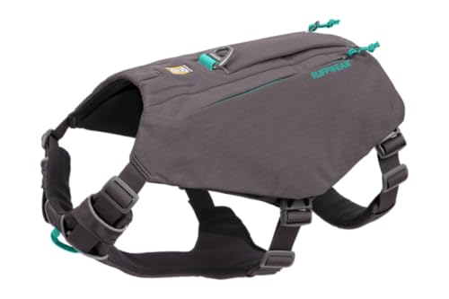 Image of Ruffwear, Switchbak Dog Body Harness, Granite Gray, Small | Foam‑Padded, Low Profile Zippered Pockets, Handle for Lift and Assist, Five Points of Adjustment, Two Leash Attachment Points