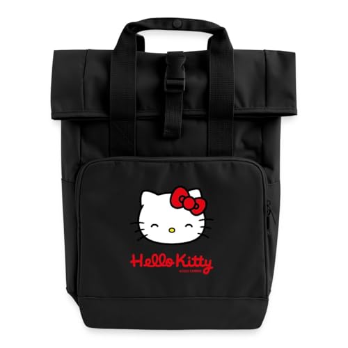 Sac à dos Hello Kitty souriante Spreadshirt roll top à deux anses