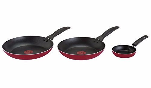 Tefal Easycare 3 Piece Frying Pan Set (Red)