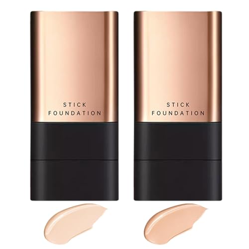 2X Foundation Makeup Stick, 2In1 Luxury Anti-Wrinkle Foundation Stick Long-Lasting Makeup Foundation Skin Foundation Concealer Korea Double-Head With Brush Lightweight Foundation Stick, Contour Stick