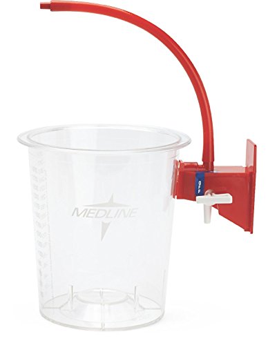 Image of Medline Semi-Rigid Outer Canisters, 3000 cc with Red Bracket, Vacuum Tubing, Compatible with Suction Canister Carrier, Case of 8 Each