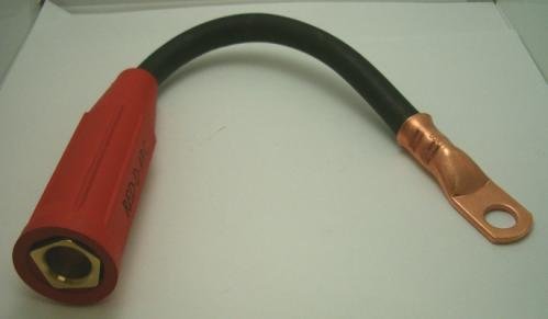 Direct 1/0 AWG 1 Foot Long Red Quick Disconnect Welding Cable Lead with Positive Connector