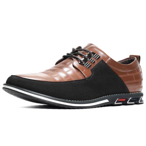 Image of Mens Dress Shoes Casual Business Oxford Derby Orthopedic Leather Shoes Simple Lace-up Walk Loafers Flats Shoes for Men