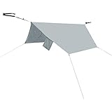 Paha Que Wilderness Hammock Rainfly – Lean-To Shelter – Lightweight Tarp –Oversized 12’ x 8.5’, Perfect for Camping, Backpacking, Gear Protection, Hammock Protection. Waterproof, Taped Seams, Grey, Double Hammock (HM20R)