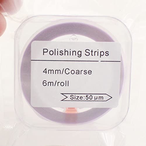 Dental Polishing Strip - Dental File For Teeth Sanding Grinding Deep Teeth Cleaning Tool Teeth Abrasive Finishing Strip Dental Care 4Mm X 6M Fine/Medium/Coarse (Coarse: Purple 50Um) #TOP3