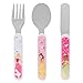 Disney Princess 3 Piece Cutlery Set - Metal, Reusable Children's Knife, Fork & Spoon, Kids-Size, Made from Food-Safe Stainless Steel & ABS Plastic - with Belle, Tiana & Aurora - for 36 Months & Up