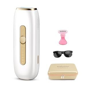 AraSyleon IPL Laser Hair Removal, Sapphire Cooling Painless Laser Hair Removal 1200nm Hair Removal Laser 3 Modes and 5 Levels of Adjustment Permanent Hair Removal