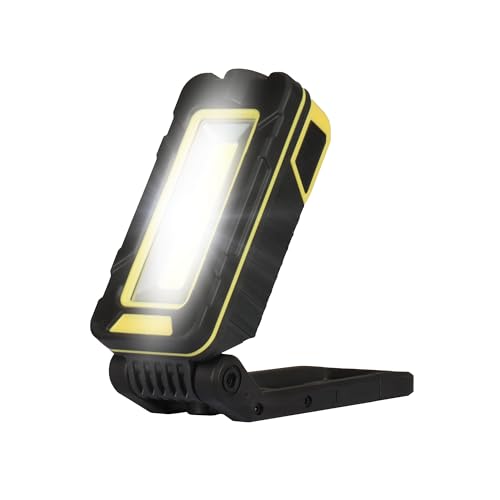 Hylite Work-Lite USB Rechargeable High Power Portable Jobsite Light - 1100 Lumen - Strong Magnetic Base - IP54 Waterproof - Free Standing Work Light - 180° Adjustable Hanging Bracket