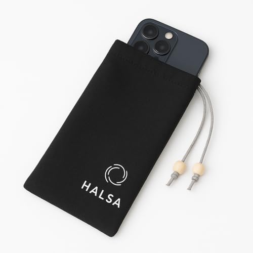 Image of Halsa EMF Cell Phone Sleeve, High-Shield EMF Blocking Pouch, Signal Blocking Anti-EMP Radiation Bag for Digital Privacy Protection, Fits Most Phones, (4x8 Inch) Grey