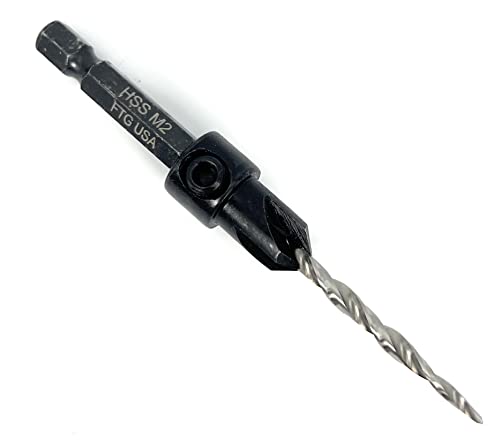Image of FTG USA #6 (9 /64 inch) Adjustable Tapered Wood Countersink Drill Bit | Sharp tapered drill bit for clean woodworking. Great for adjustable countersink drilling projects on hard or soft wood
