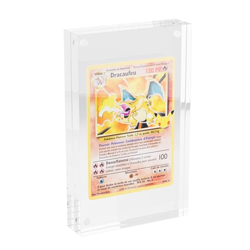 Leadiy Single Card Display Case Transparent Card Display Clear Card Stands 35PT Acrylic TCG Triple Cards Frames