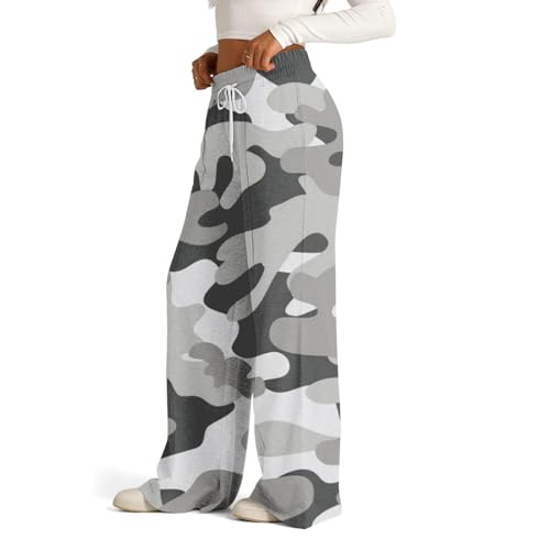 Womens Wide Leg Sweatpants Lightweight High Waisted Joggers with Pockets Baggy Comfy Drawstring Lounge Pants 2024