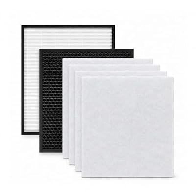 Nispira Pro AM3 AM4 AW1 AW2 AS1 AS2 Replacement Filter Compatible with Fellowes AeraMax Pro Air Purifiers, Array Wall Stand, 1 True HEPA, 1 Carbon 4 Pre Filters