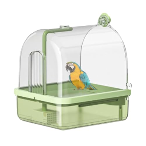 Baño automático de pájaros para jaula con percha resistente 2