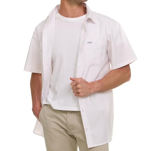 Wrangler Men's Big and Tall Short Sleeve Button Up Shirt, Chambray Woven - image 3