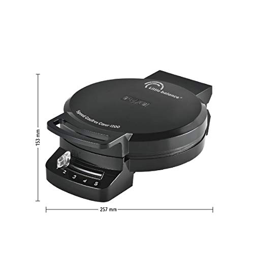 LITTLE BALANCE 8382 Speed Gaufres Coeur 1200 Elektrischer Waffeleisen, Schwarz – Bild 3