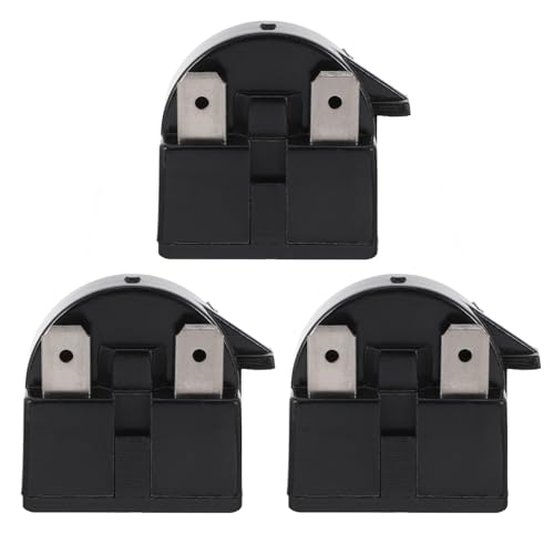 Ciieeo Relé de Arranque para Compresor de Refrigerador y Congelador 3 Pines 220v 22 Ohmios Juego de 3 Piezas Pieza de Repuesto para Recambios Frigoríficos y Aire Acondicionado