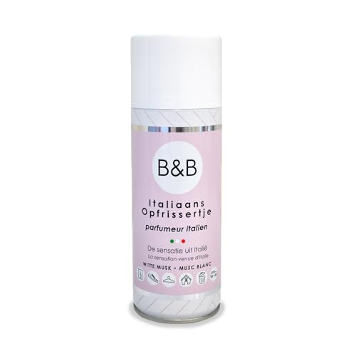 B&B Spray Textiles et Intérieur Italien Musc Blanc 400ml – Désodorisant pour Linge et Maison, Longue Durée, Textile Frais et Agréablement Parfumé