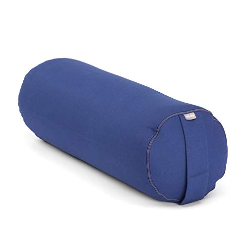 Bodhi | Yoga Bolster ECO | 100% Bio-Baumwolle | Yogarolle mit Bio Dinkelfüllung | Waschbarer Bezug | Yogakissen rund für Restoratives Yoga Übungen | Groß...