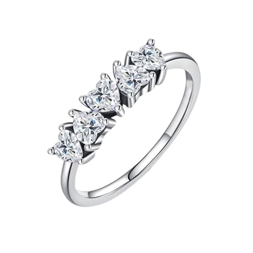 Anillo de moissanita corazón oro 9K 14K grabado joyas mujer