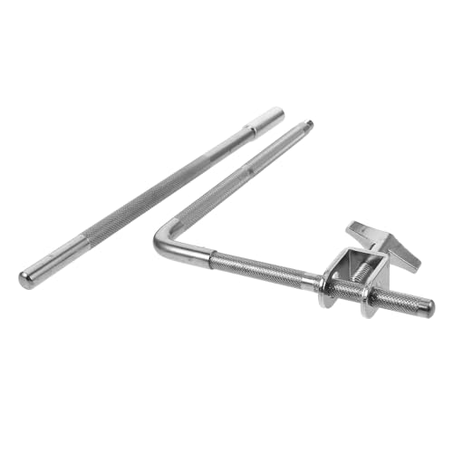 Abrazadera metálica ajustable Hemoton para cowbell, con varilla L extendida y soporte para cowbell de bombo, compatible con hardware de percusión para marcha miniatura 1