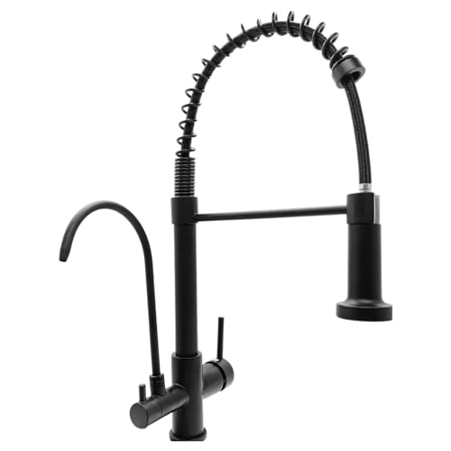 Torneira Gourmet Monocomando Giratório 360º Metal com Entrada para Filtro Preto Fosco