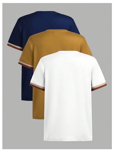 WDIRARA Boy's 3 Pack Graphic Pattern Round Neck Short Sleeve T-Shirt Set Summer Loose Fit Casual Tee Tops2