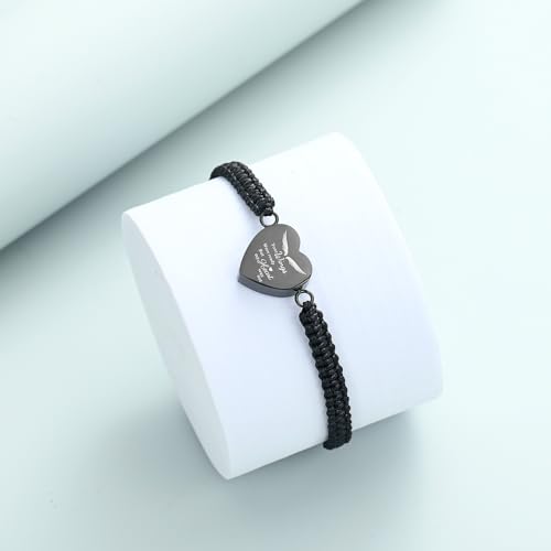 Imrsanl Cremation Bracelet for Ashes Cremation Jewelry Heart Urn Ashes Bracelet with Angel Wings Keepsake Urn Memorial Ash Jewelry3