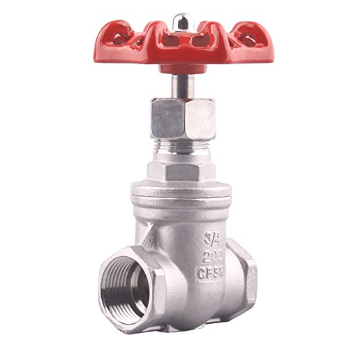 GOVALVE Heavy Duty Gate Valve - 3/4" NPT Stainless Steel Female x Female Thread Rotary Sluice Valve with Wheel Handle 200WOG For Water Oil Gas