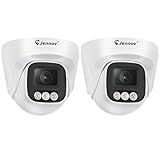 Jennov Überwachungskamera Set 10CH Wireless NVR, 2Pcs 5MP Kamera Aussen WLAN mit 120° Weitwinkel, Farb-Nachtsicht, 2-Wege-Audio, Personenerkennung