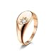 Hoisy Bague Acier Femme Inoxydable, Bague Argent Inoxydable Femme Facile Or Rose Taille 51.5