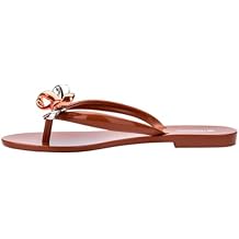Melissa Harmonic Collection Womens Fashion Sandals - Dressy Flip Flops with Metallic Bow - Lightweight PVC, Flexible Design - Summer Sandals for Women, Flat & Flexible