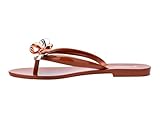 Melissa Harmonic Eclipse Womens Fashion Sandals - Dressy Flip Flops with Metallic Bow - Lightweight PVC, Flexible Design - Summer Sandals for Women, Flat & Flexible, Brown, 5