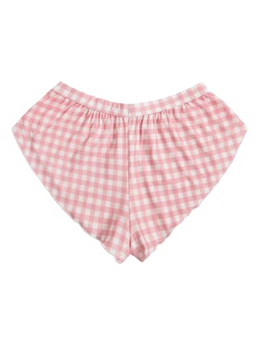 Image of MakeMeChic Women's Pajama Bottoms Floral Print Tie Front Micro Short Side Slit Summer Lounge Shorts