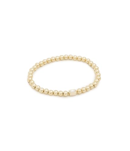Kendra Scott Women's Mini Elaina Stretch Bracelet Gold Ivory Mother Of Pearl One Size