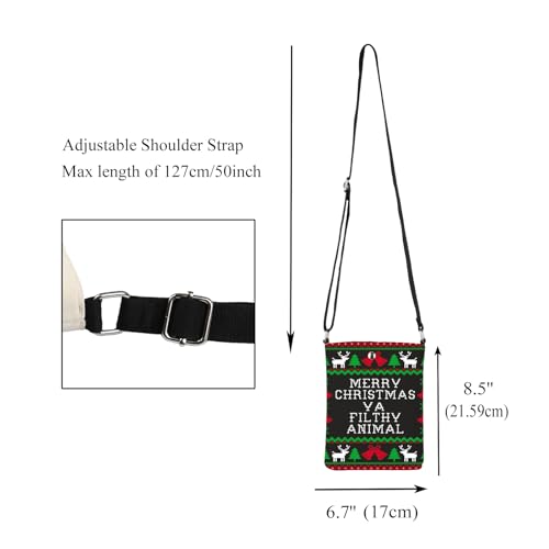 CMNIM 90s Christmas Movie Gift Funny Christmas Crossbody Merry Christmas Gift Christmas Movie Quotes Crossbody Purse2