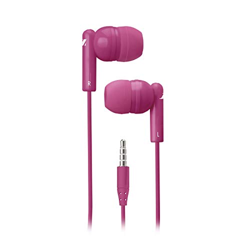SBS 1.2m 3.5mm Jack Cable Stereo Earbuds with Built-in Microphone and Answer/End Call Button, Pink