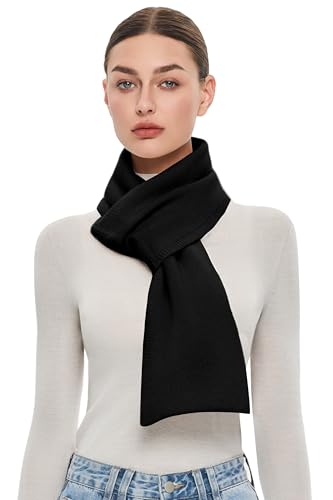 PULI 100% Wool Scarf for Women Luxury Winter Warm Pull Through Scarf with Gift Box