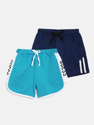 Image of Li'l Tomatoes Girls 100% Cotton Combo Shorts Pack of 2 | Soft & Breathable Summer Shorts | Elastic Waist Casual Wear | 2-14 Years