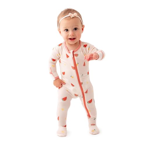 Image of Bamboo Little Soft Baby Footie Pajamas, Baby Clothes, Newborn Sleepers, 95% Viscose and 5% Spandex, 0-24 Months