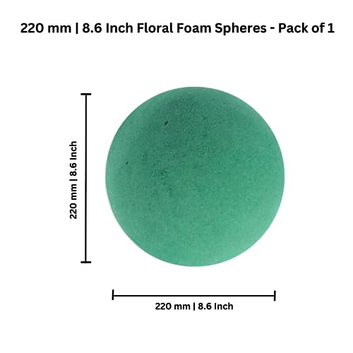 Image of OASIS Pack of 1 Floral Foam Spheres | Green Round Foam Spheres Balls for Fresh & Artificial Flowers | Wet & Dry Use | Ideal for Wedding, Party & Home Floral Arrangements - (220 mm)