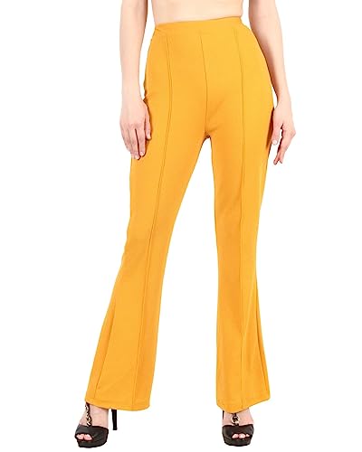 Image of POPWINGS Casual Solid Regular Fit Solid Trouser for Women || Pull On Trouser for Women || Semi-Formal Work Women Trouser for Summer || Stylish Western Trouser