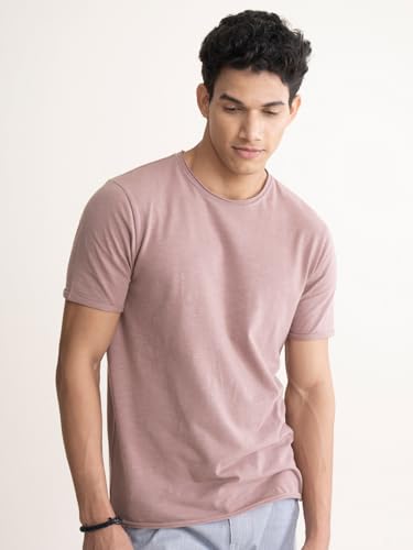 DAMENSCH Men’s Slim Fit Cotton-Elastane Blend Half Sleeve Casual T-Shirt | Round Neck T-Shirt