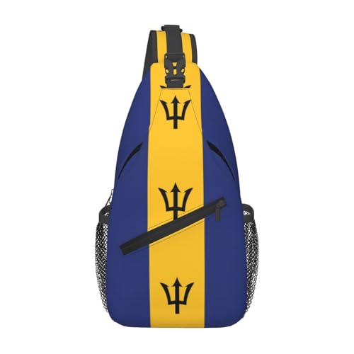 Cross Chest Bag Diagonally - Quality, Durable, and Spacious Shoulder Bag for Men and Women Flag of Barbados Prints