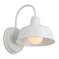 Design House Mason Barn Light Indoor/Outdoor Wall Mount Modern Industrial Farmhouse Wall Light for Patio, Garage, Bathroom, Office, Kitchen, 8-Inch, White, 579359